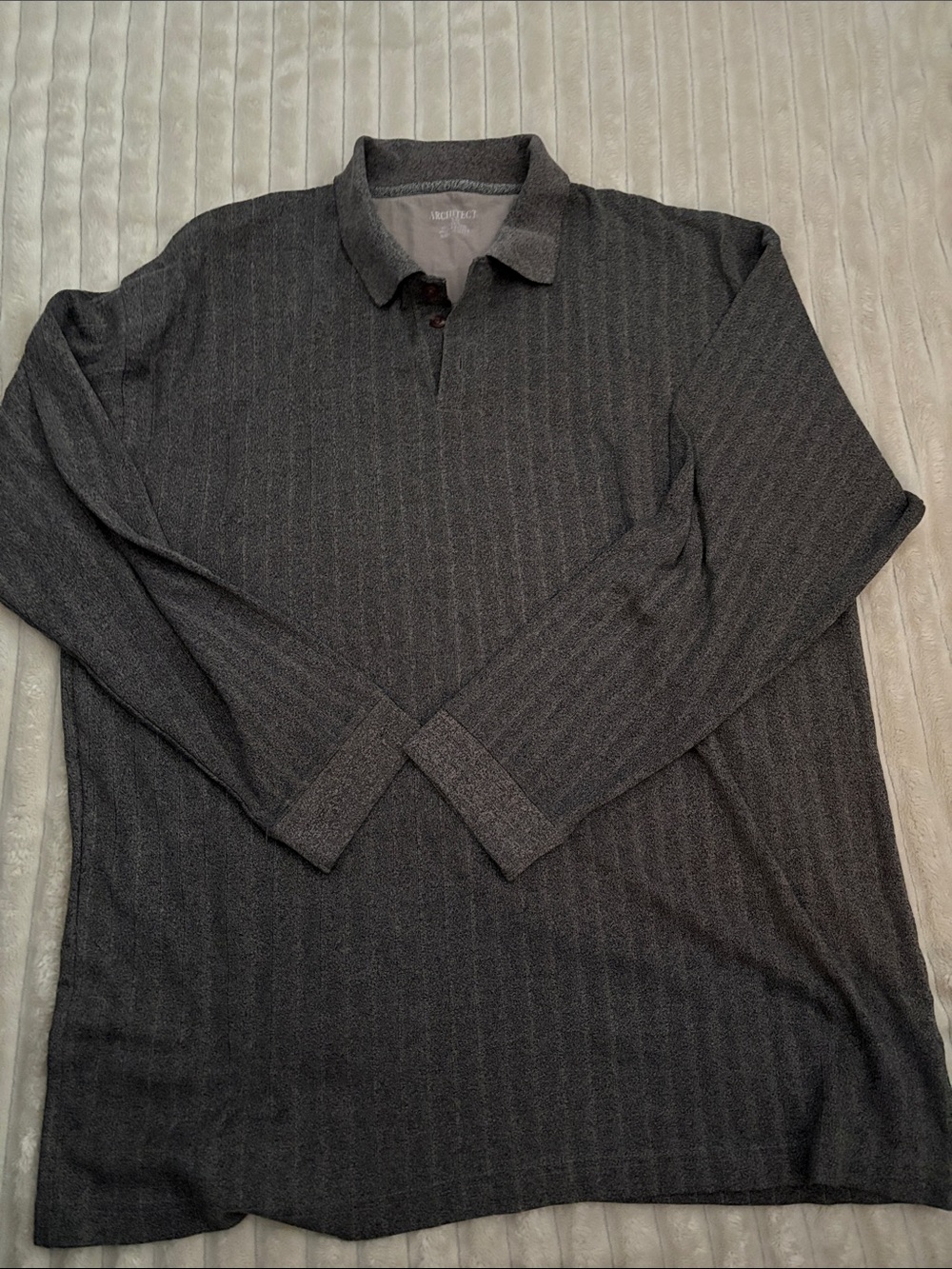 Architect Men's Long Sleeve Polo Shirt - Charcoal Gray XXL